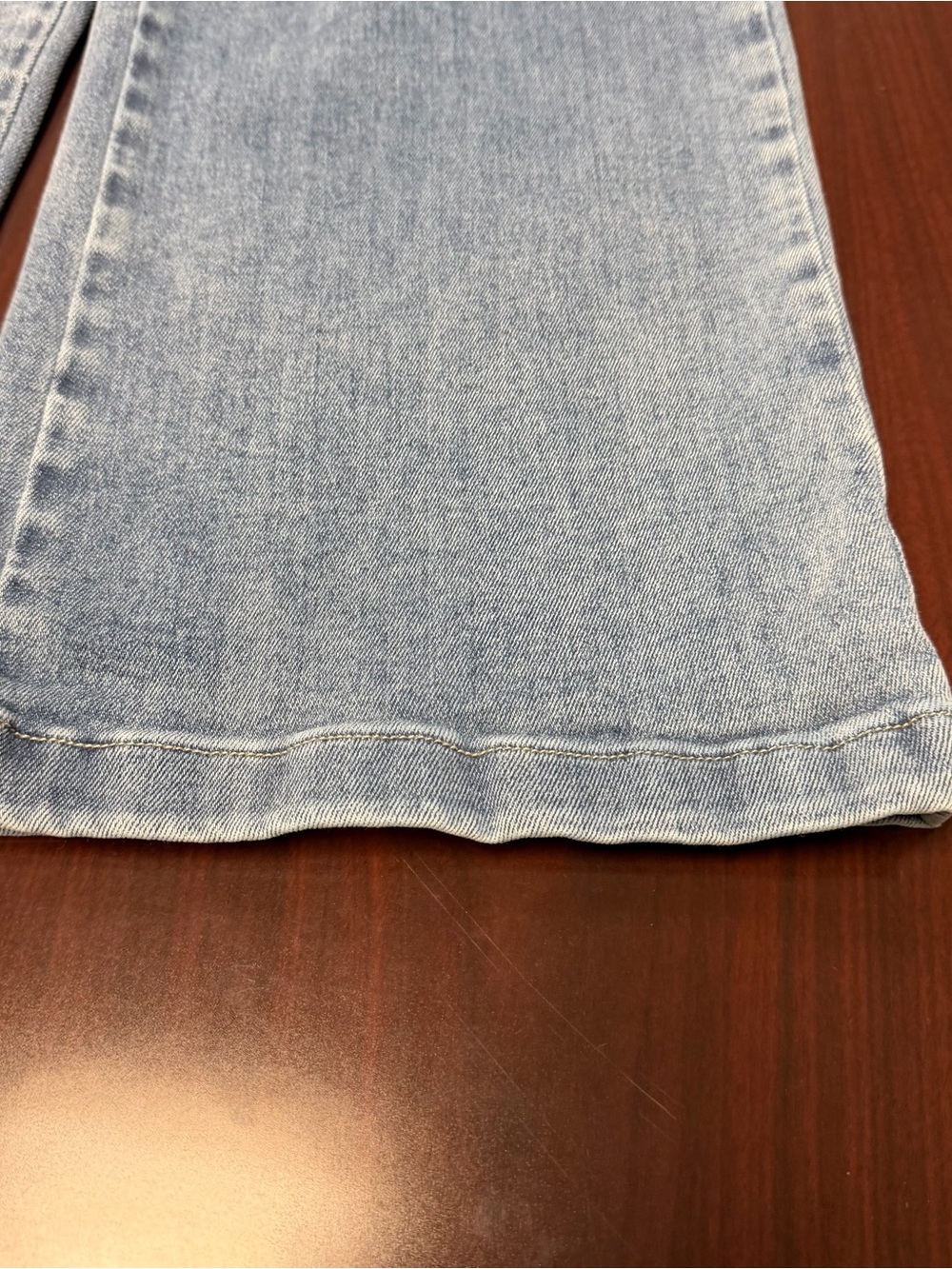 Light Wash Wide Leg Cargo Jeans with Drawstring Waist - Picture 4 of 6